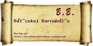 Böcskei Barnabás névjegykártya