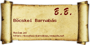 Böcskei Barnabás névjegykártya
