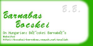 barnabas bocskei business card